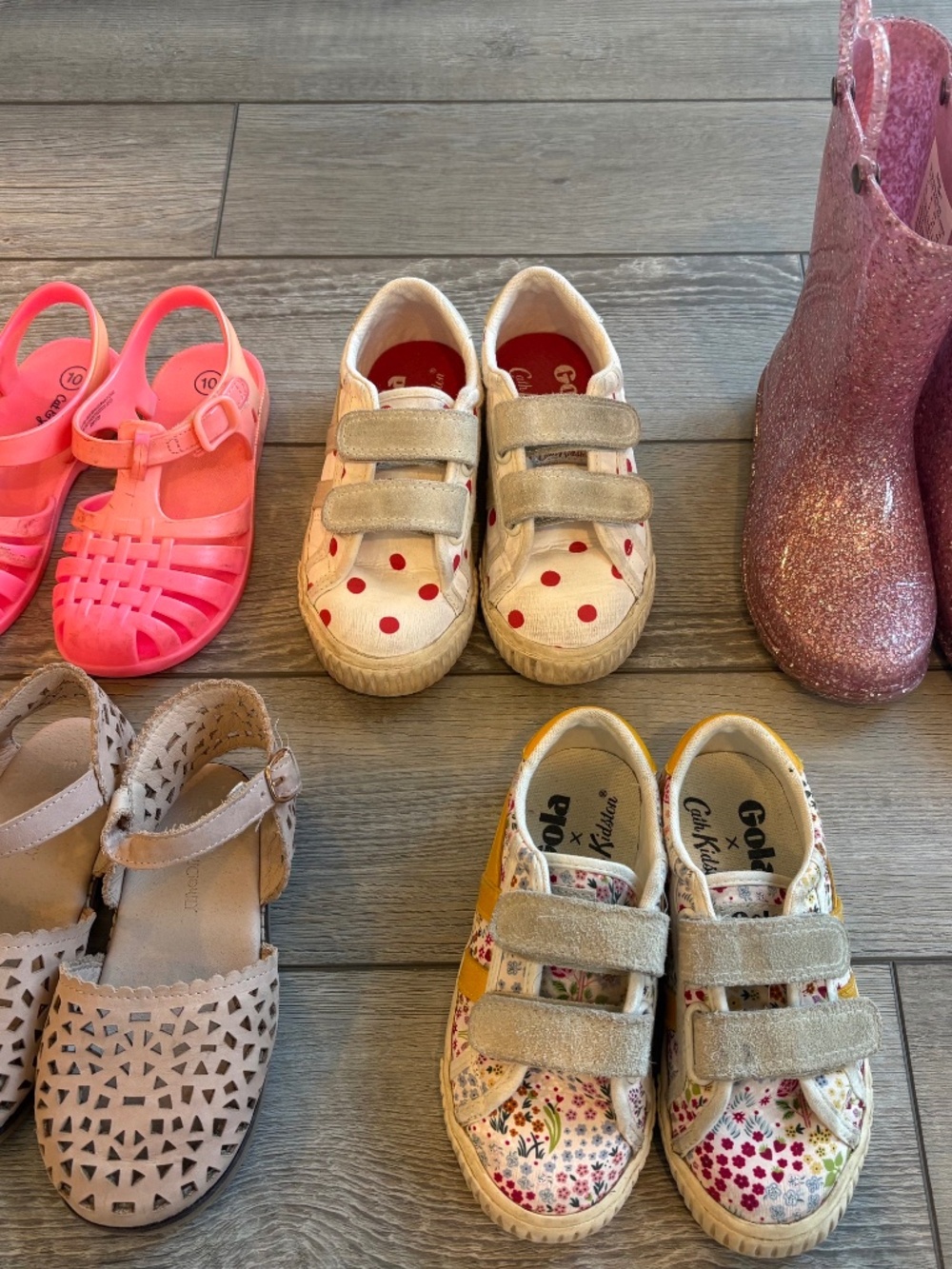 Lot toddler girl shoes sneaker sandal rain boots sz 9, 10, 11
